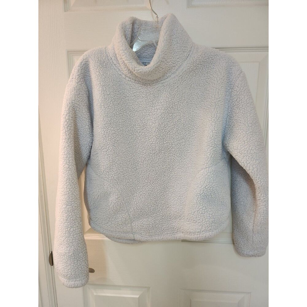 all in motion Light Blue Sherpa Mock-Neck Pullover